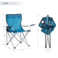 Mondeer Lot de 2 Chaise de Camping Pliable avec Porte-Gobelet, Portable, Extérieure pour Plage,  Voyage, Pêche, Barbecue,  Bleu-1