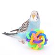 2PCS Perroquet Jouets Boule de cloche colorée Jouet Perroquet pour Oiseaux, Perruche, Cacatoes-1