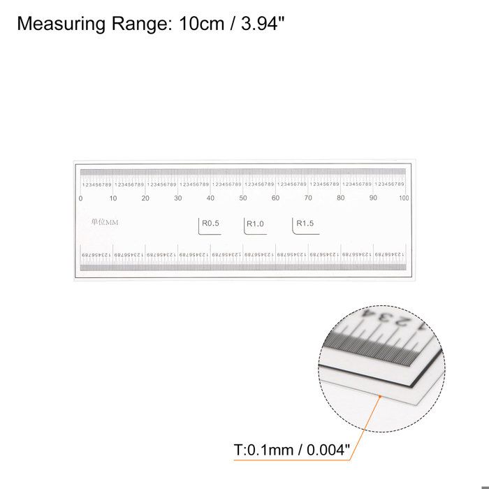 sourcing map Film Flexible Règle 50cm 0.1mm Échelle avec R Angle & Largeur Lignes PET Plastique Pliable Droit Règle Calibration Doux Règle Mesurer Outil pour Usine, Transparent