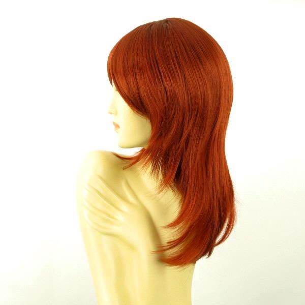Perruque Femme Mi-longue Roux Cuivré Intense VANDA 350 - Synthétique, Bouclée, Bonnet Large - Neuf Avec étiquettes