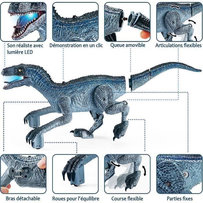 Dinosaure Télécommandé T-Rex – 2,4 GHz, LED, Marche, Rugit, Pulvérise, Capteurs Tactiles, Batterie 1200 MAh