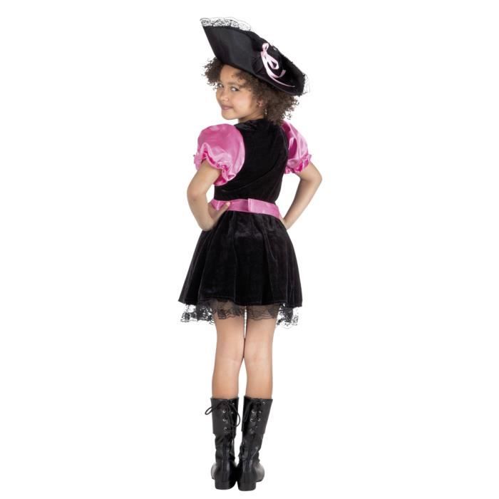 Costume Pirata Bambina Rosa Jadeo: Vestito Con Gonna A Righe E Bandana, Taglia M (7-9 Anni) - 3