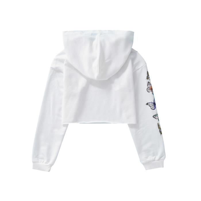 Iixpin Enfant Fille Sweat Capuche Imprim Papillon Printemps