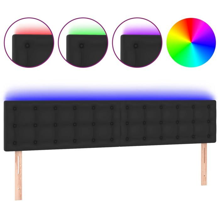Tête De Lit LED Similicuir Blanc VidaXL - 144 Cm Double Avec Bandeaux Lumineux RGB Réglables