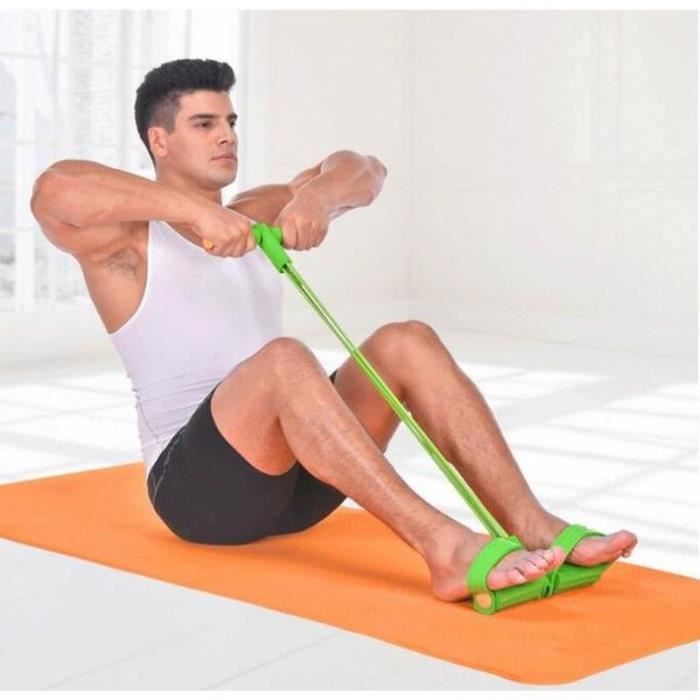 Rameur élastique Abdominal 4 En 1 Avec Repose-pieds – Fitness, Yoga, Perte De Poids à Domicile