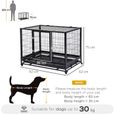 Cage pour chien animaux cage de transport sur roulettes 2 portes noir-2