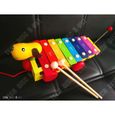 TD® Jouet en bois petit piano sons tap enfant instrument musique éducative ludique apprentissage couleurs jouer chien marteau-2