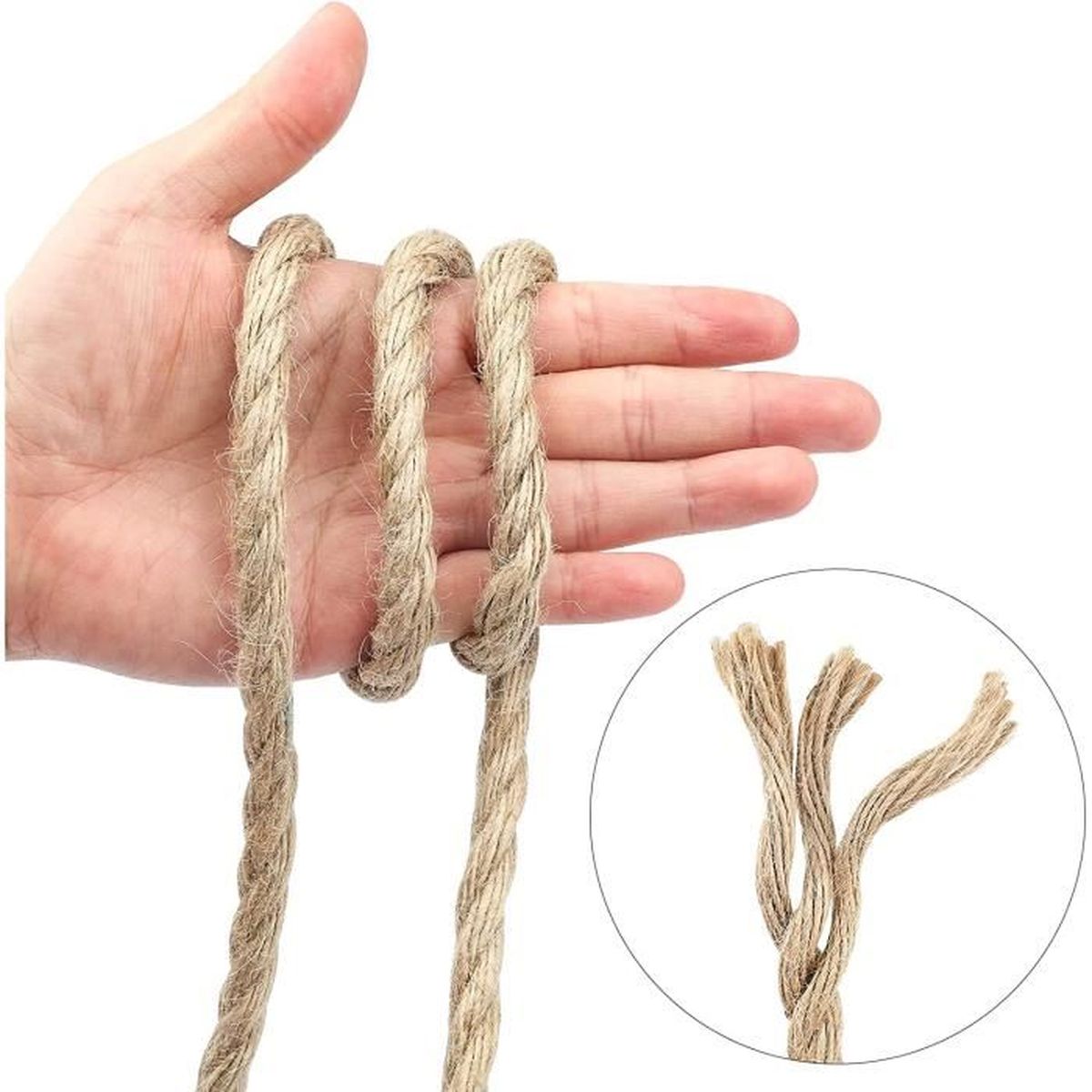 Corde En Jute Naturelle 100% – 100 M De Long, 6 Mm D'Épaisseur – Ficelle Rustique Pour Emballage, Décoration, Jardinage Et Bricolage
