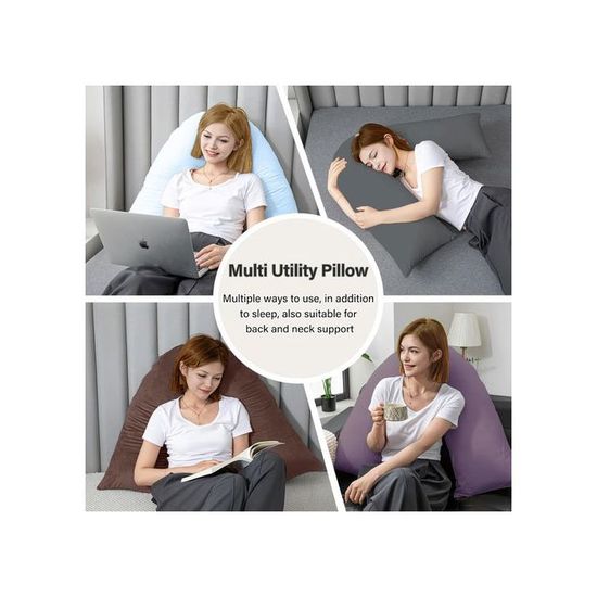 Oreiller En V Pour Adulte - Soutien Cou, Dos, épaules - Hypoallergénique - Pour Sommeil, Allaitement, Détente - Pro Home