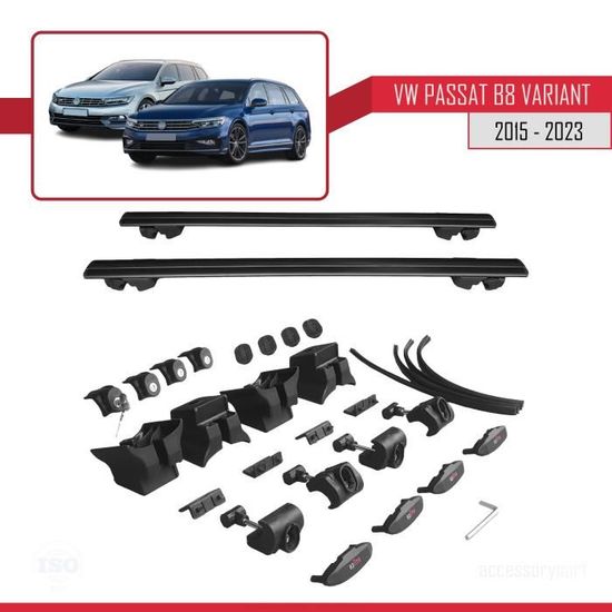 Barre Portatutto RE&AR Tuning Per VW Passat B8 Variant 2015-2023 – HOOK, Grigio, Con Chiave, 75 Kg