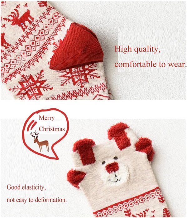 Chaussette De Noel Femme Couluer Unie, Bas Bas Coton Dames