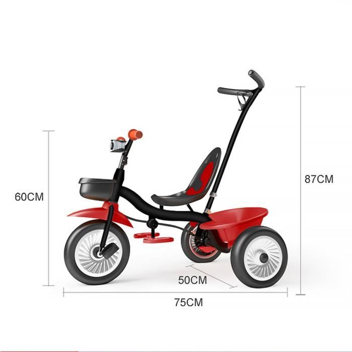 Hombuy tricycle évolutif bébé 4en1 - poussette vélo enfant de 10 à 36 mois  - rouge - Conforama