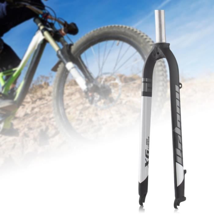 Fourche Rigide VTT Aluminium - 26/27.5/29 Pouces Universelle - Frein à Disque, Tube 1-1/8" - Noir
