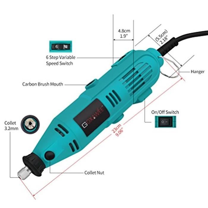 GOXAWEE Mini Meuleuse Electrique 130W Mini Perceuse Modelisme/Outil Rotatif  Multi-usage - Sculpter/Découper/Polir/Ponçage/ 288 Acces - Cdiscount  Bricolage