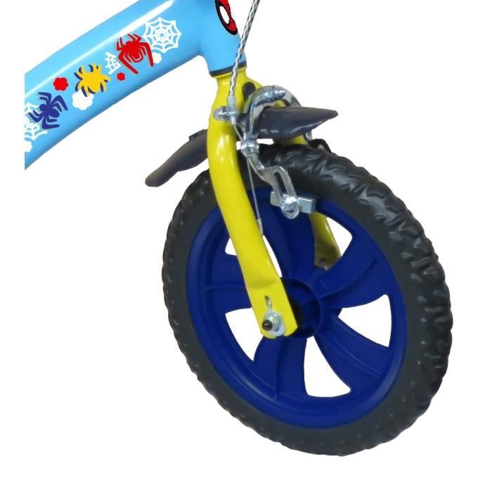 Vélo enfant 12'' garçon Spiderman Pour enfant < 90 cm - équipé de 2 freins,  2 stabilisateurs amovibles et plaque avant décorative - Cdiscount Sport