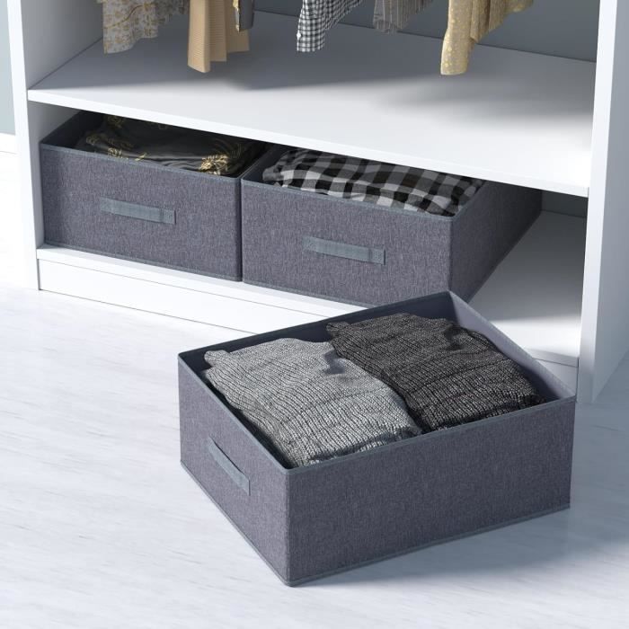 Lot de 2 boîtes de rangement pliables et stables sous le lit, rangement
