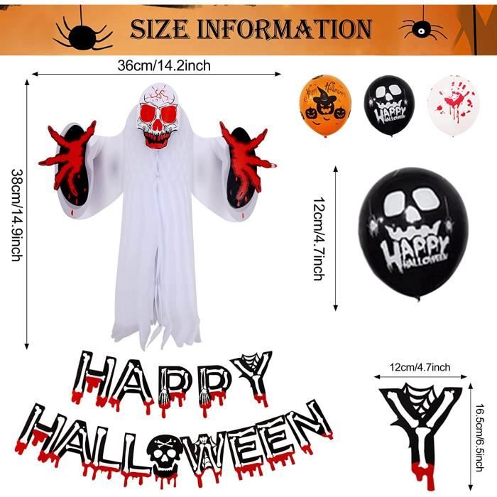 Halloween-Dekoset Mit Luftballons, Netz & Deko – Gruselig & Wiederverwendbar