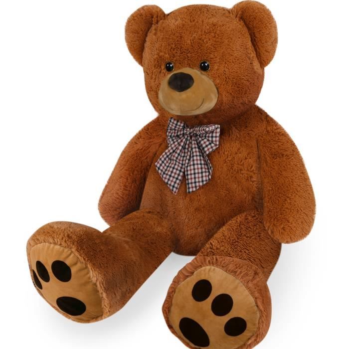 Ours En Peluche 40 Cm Marron Foncé Avec Noeud Love – Câlin Doux Et Déco Tendance