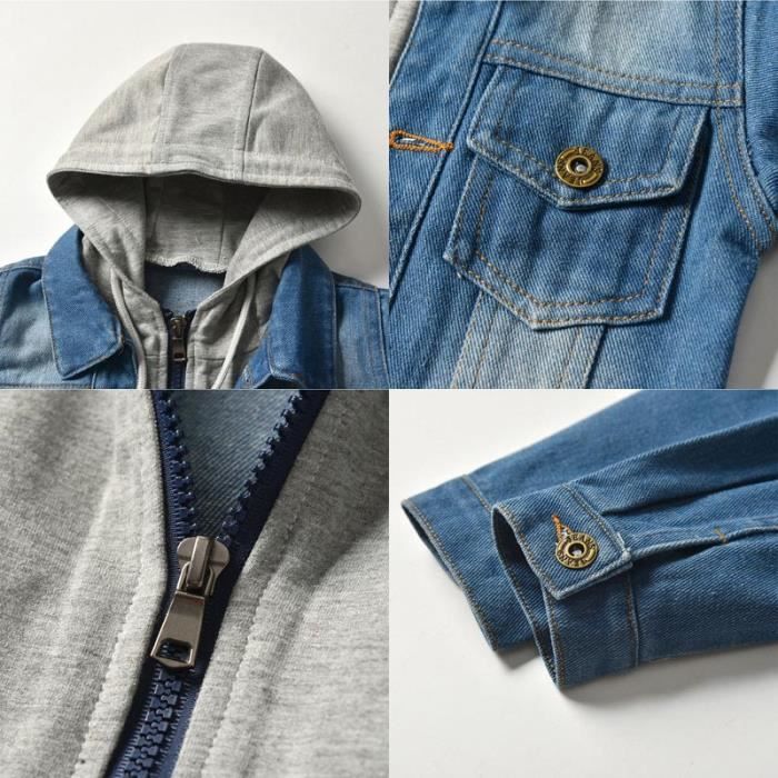 Veste Femme Printemps Veste En Jean Femme Capuche Ajustable