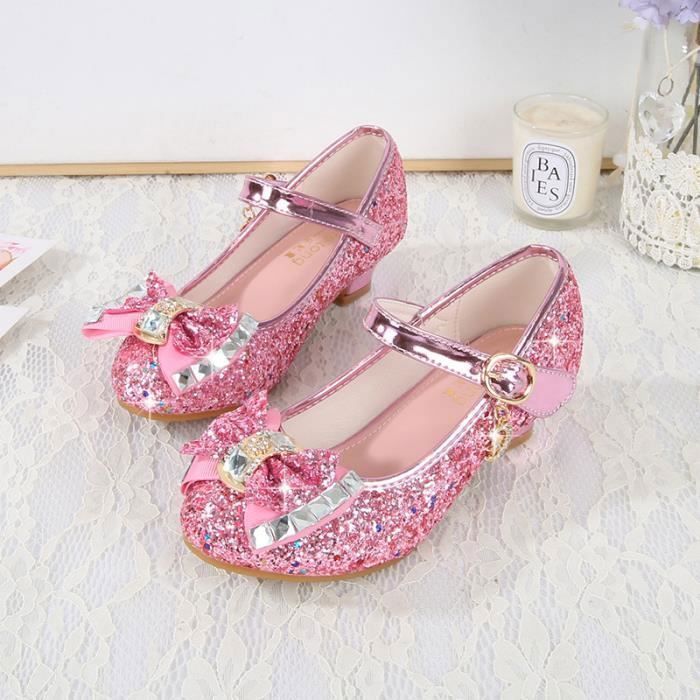Chaussures de Princesse Fille Femme Talons Hauts Paillettes N uds