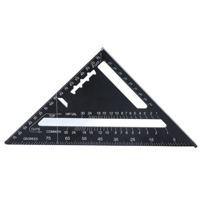 2 Pièces Règle Triangulaire en Aluminium, 1 Pièce Règles en Acier