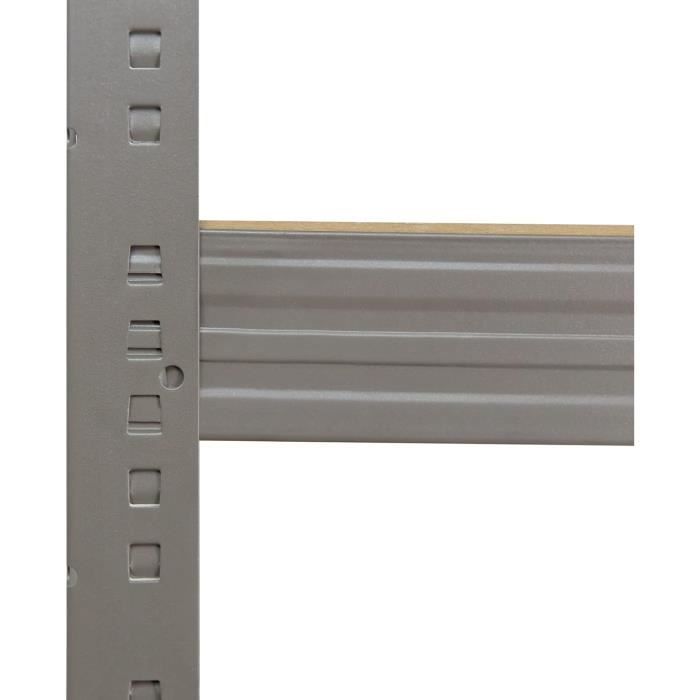 Étagère Métallique Charge Lourde 180x45x60 Cm – 5 Niveaux 200 Kg Par Plateau – Gris Galvanisé – Shelfplaza Pro Garage Atelier Cave