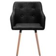 #66307 6 x Chaises de salle à manger Professionnel - Chaise de cuisine Chaise Scandinave - Fauteuil Chaise de salon Noir Tissu Parfa-3