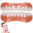 Dentier en silicone avec autocollants de blanchiment, sourire adulte, fausses dents supérieures et inférieure-3