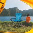 Mondeer Lot de 2 Chaise de Camping Pliable avec Porte-Gobelet, Portable, Extérieure pour Plage,  Voyage, Pêche, Barbecue,  Bleu-3