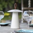 Lampe de table sans fil - LUMISKY - FUNGY - H29 cm - Aluminium - Anse en cuir - LED blanc chaud-3