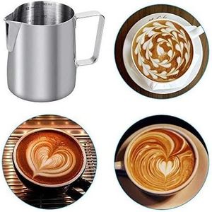 2 Pichets à Lait Inox  Résistants - Mousse Cappuccino Espresso Latte Art Portable Camping