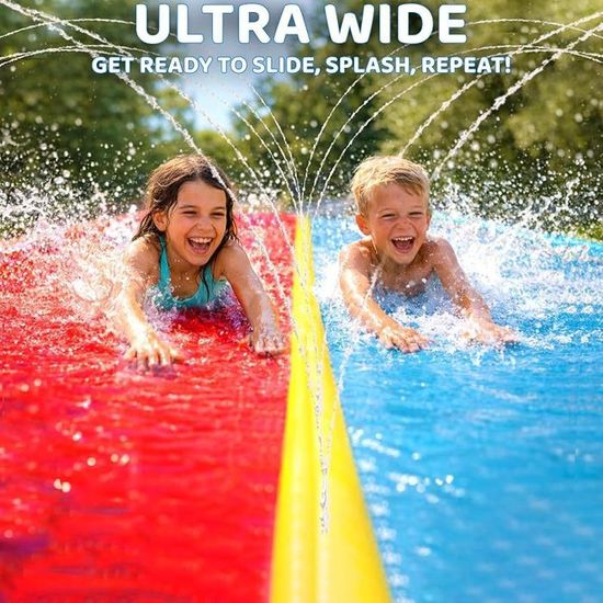 Toboggan Aquatique ACTOYS – 488x85 Cm Ou 500x145 Cm – Arroseur, Fixation 4 Ancrages – Été