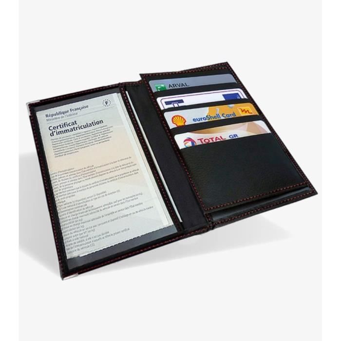 Porte carte grise cuir top