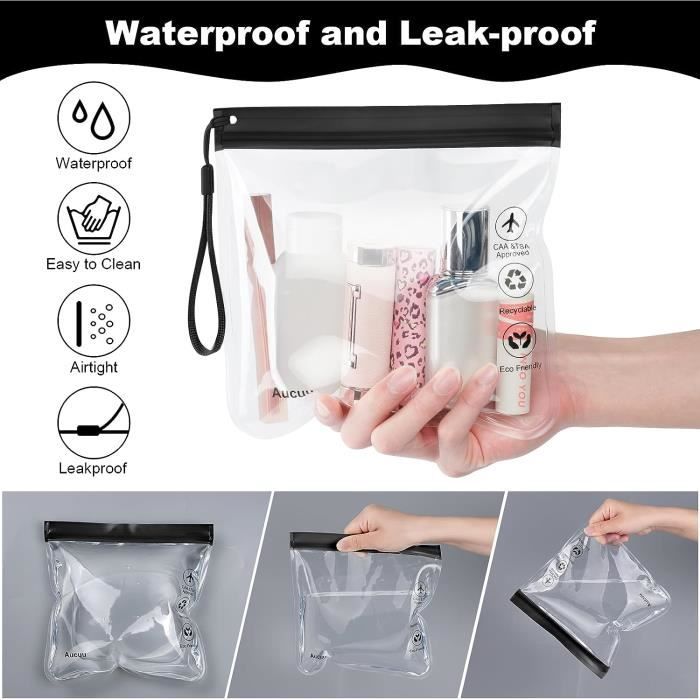 Rebanky 4 Pièces Trousse de Toilette Transparente Voyage Pochette