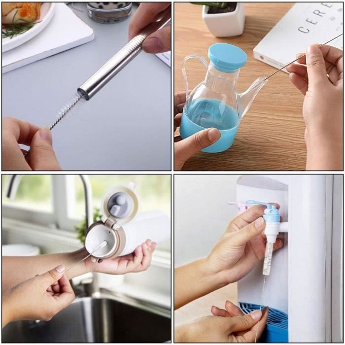 10 Pcs Set Brosse Goupillon Nettoyage Tube Pour Bouteille
