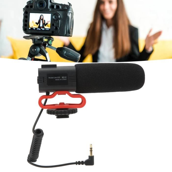 ETO- Micro caméra Microphone Vidéo Universel avec Support Antichoc,  Microphone pour Appareil Photo avec Prise photo camescope