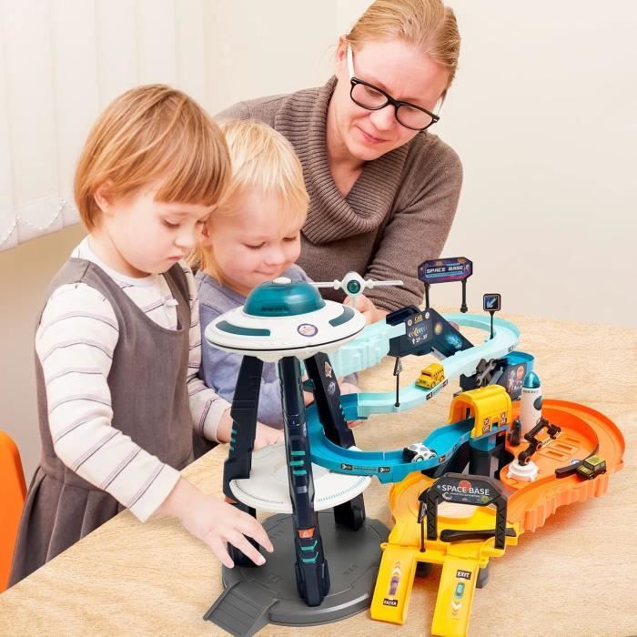 Jouet Voiture Piste MARSEE Thème de l'espace parkings voitures  Pour enfants 3-14 ans