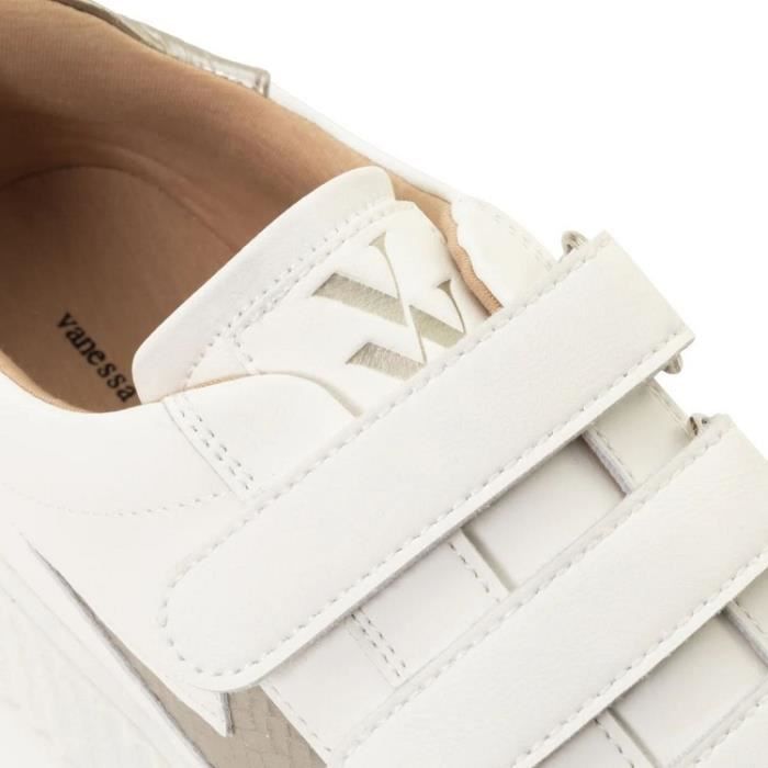 Baskets Femme VANESSA WU EVA Talon plat Cuir blanc