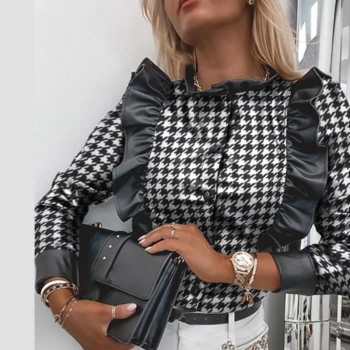Blouse pied sales de poule femme