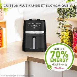Moulinex Easy Fry POP GRIS POUDRE 5L, air fryer, Jusqu'à 6 personnes, 10 Programmes intuitifs, Ecran tactile digital, Gain de temps et d'énergie, EZ245GF0