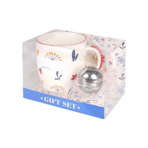 Mug CITY Avec Infuseur Intégré - Design Ingalls Building - Blanc Et Noir, Neuf En Emballage