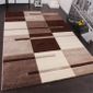 Tapis De Créateur Aux Contours Découpés à Carreaux En Marron Beige