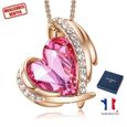 Collier Femme Bijoux Luxe - Argent S925 - Pendentif Cristal Cœur Diamanté - Cadeau ST Valentin Mariage Anniversaire-0