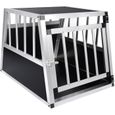 EUGAD Cage de transport pour chien en aluminium, Caisse de transport, Boîte de transport,Boîte de voyage, 69x54x51 cm, Noir-0