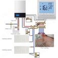 Qqmora thermostat avec écran LCD Thermostat numérique électronique avec écran LCD, Thermostat electromenager accessoires Blanc-0