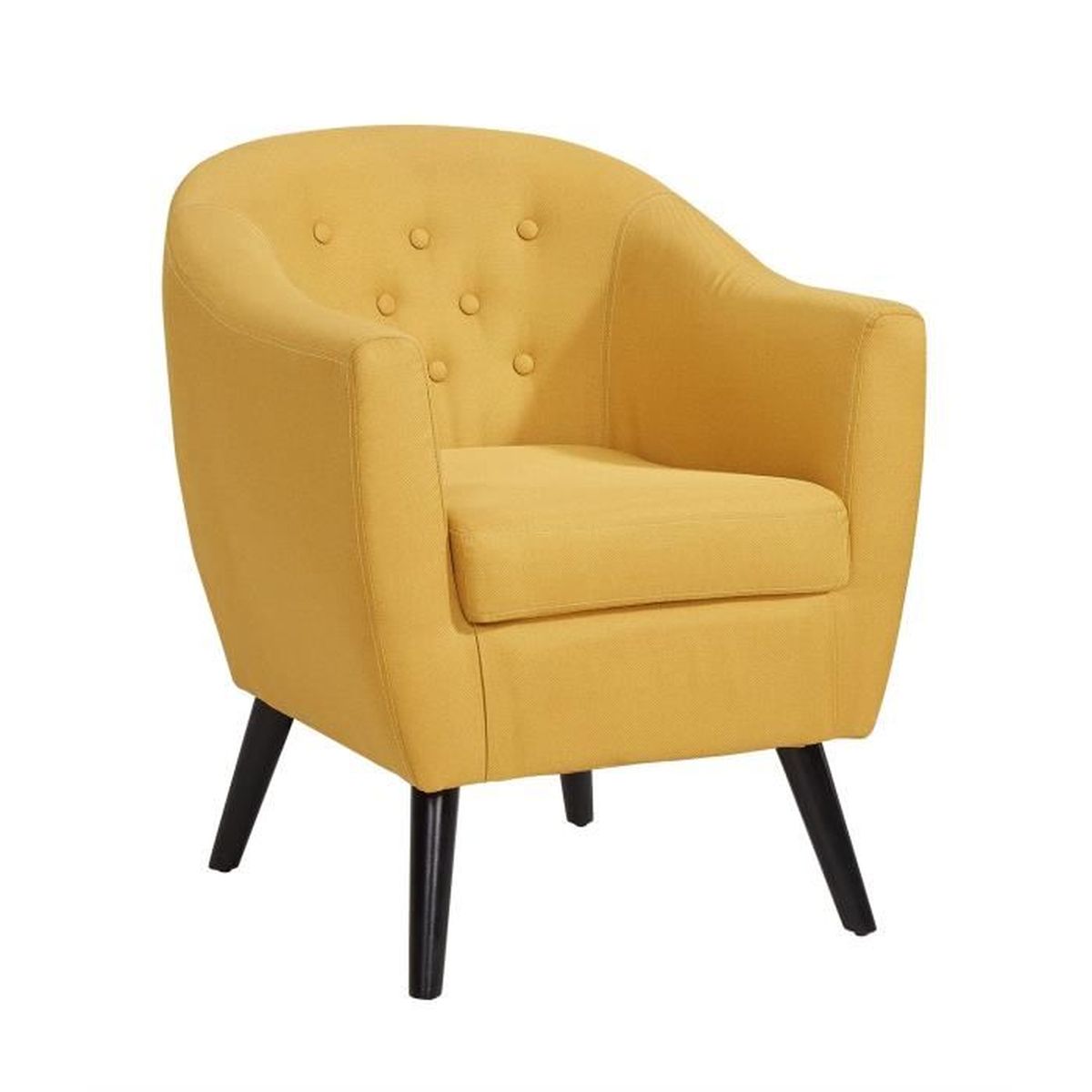 Fauteuil Scandinave En Tissu Jaune Jenna Achat Vente
