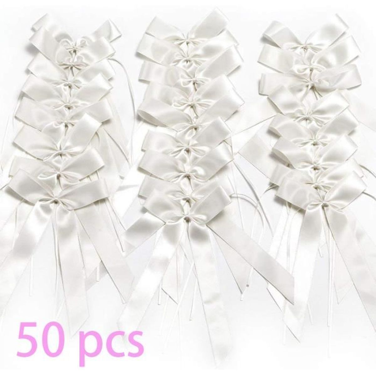 Noeud Papillon Satin Ruban Mariage Voiture Decoration Blanc 50 Pcs Achat Vente Decoration De Voiture Noeud Papillon Satin Ruban Cdiscount