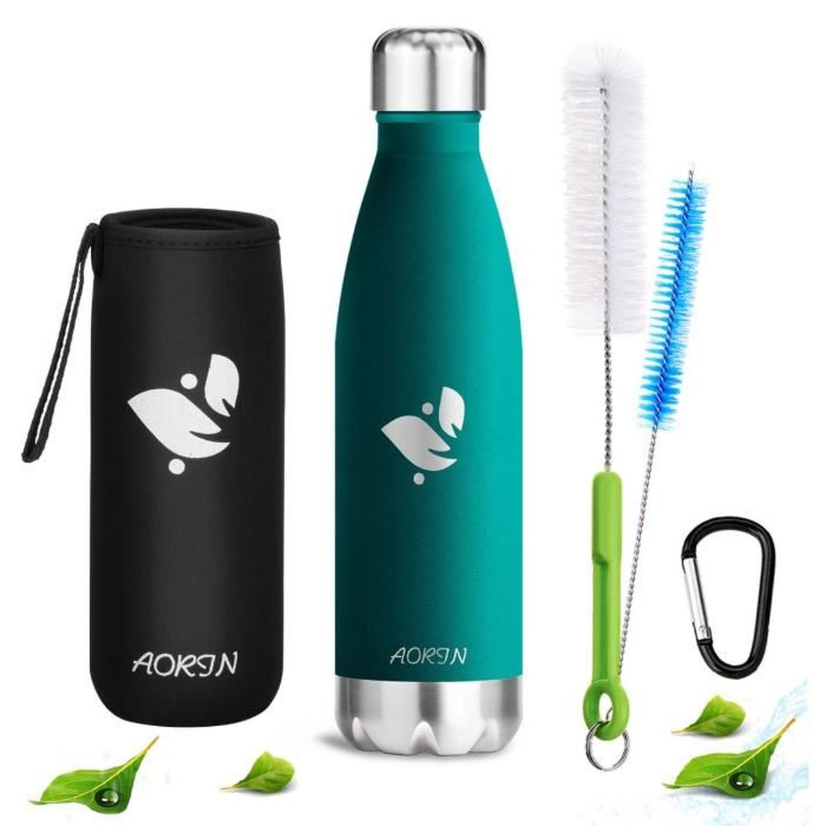 Ekna Bouteille deau 2,2 // 1 litre Gourde id/éale pour les besoins en eau quotidiens pour la vie quotidienne le fitness ou les voyages Sans BPA avec indicateur de niveau