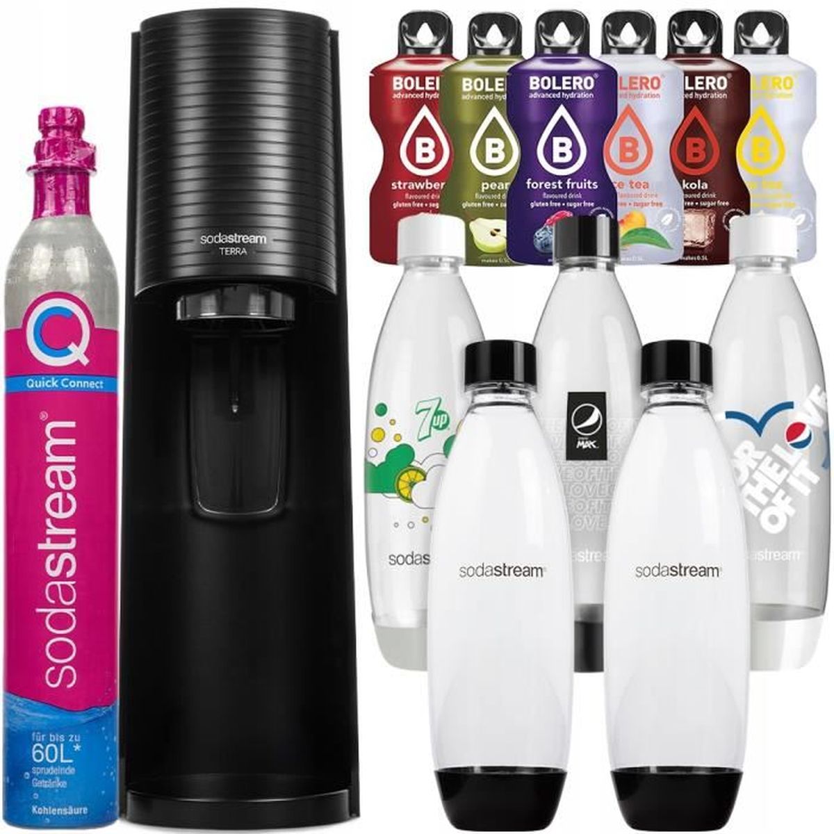 Sodastream Terra Black set familial avec 5 bouteilles Cdiscount