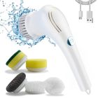 BEYAWL Brosse de Nettoyage Electrique Recharge Sans Fil Avec 5 Têtes de Brosse Remplaçables,Pour La Salle de Bain Cuisine Voiture